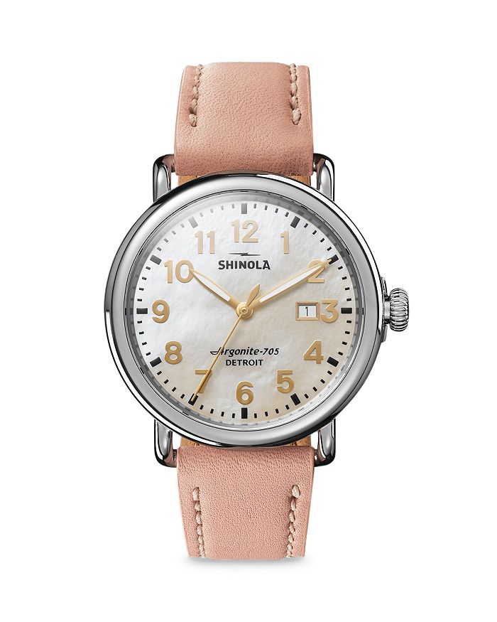 SHINOLA RUNWELL MOTHER-OF-PEARL DIAL WATCH, 41MM,S0120194483