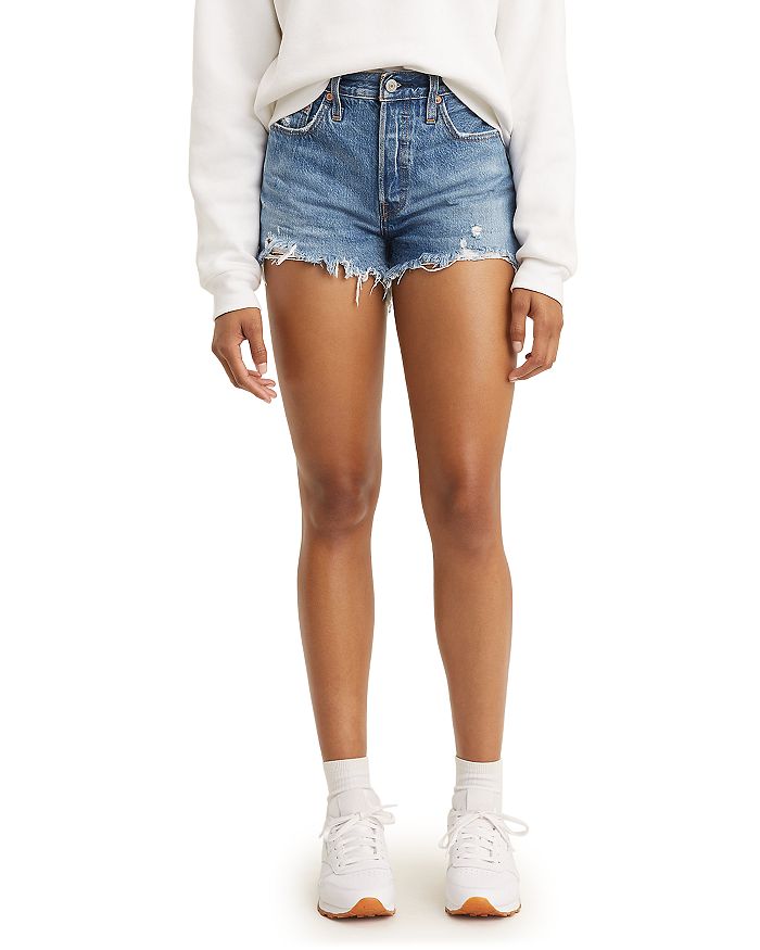 Women's Levi's® 501™ Mid-Thigh Frayed Jean Shorts