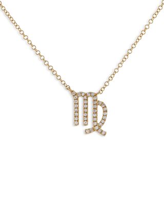 Adinas Jewels Pave Virgo Pendant Necklace, 16-18
