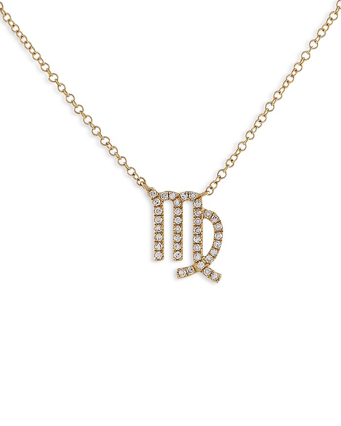 Adinas Jewels Pave Virgo Pendant Necklace, 16-18 In Gold
