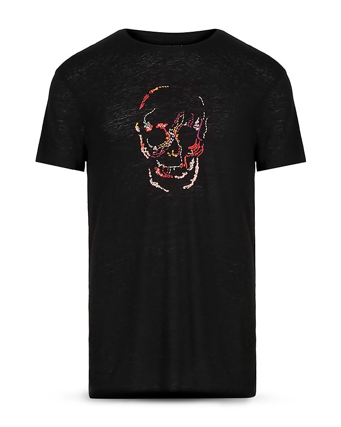 John Varvatos Star USA Artisanal Embroidered Skull Tee | Bloomingdale's