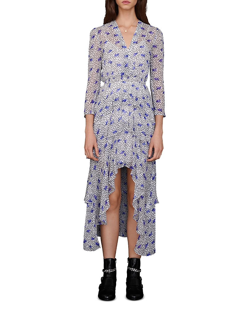 Maje Rencala Floral Printed Midi Dress