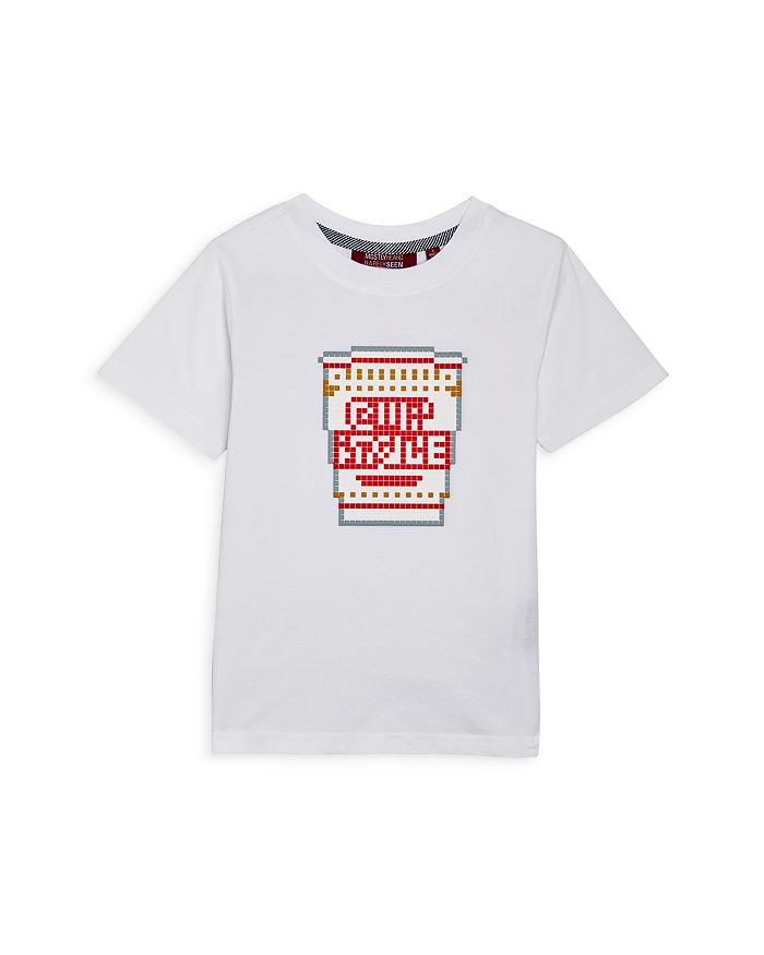 8-bit By Mostly Heard Rarely Seen Boys' Mini Hot Pasta Tee - Little Kid, Big Kid In White