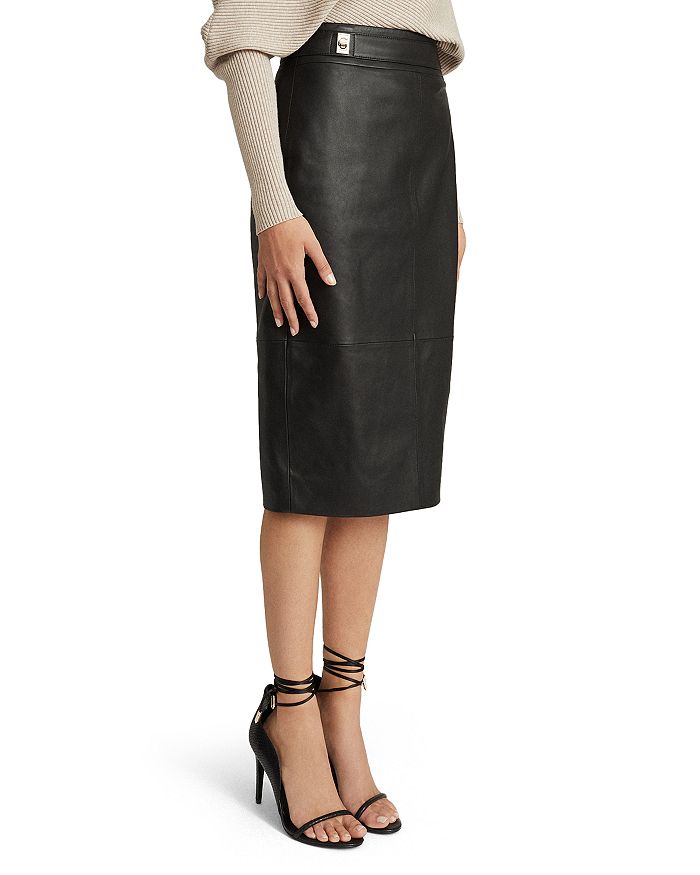 REISS Kali Leather Midi Pencil Skirt | Bloomingdale's