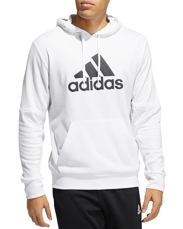 Adidas Originals Graphic Logo Hoodie In White/black