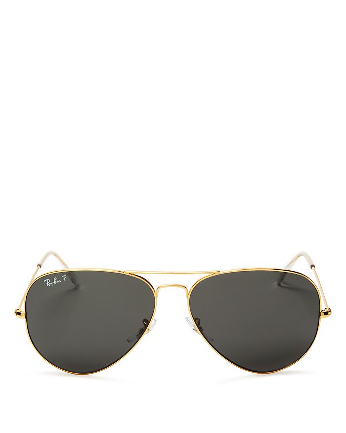 Ray Ban Unisex Polarized Brow Bar Aviator Sunglasses In Gold/crystal Brown Polarized