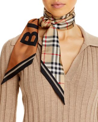 Actualizar 90+ imagen burberry logo silk scarf