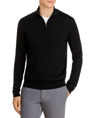 Bloomingdale’s Men’s Store Merino Wool Quarter Zip Sweater high quality Size M Navy Marine