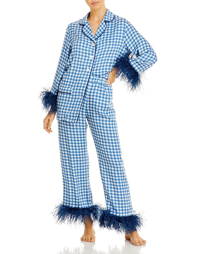 Sleeper Gingham Feather-Trim Pajama Set - 100% Exclusive