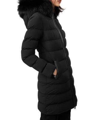 カナダから直送☆Mackage レディース☆Calla Down Coat Calla, Agile-360 stretch light down coat with blue fox fur