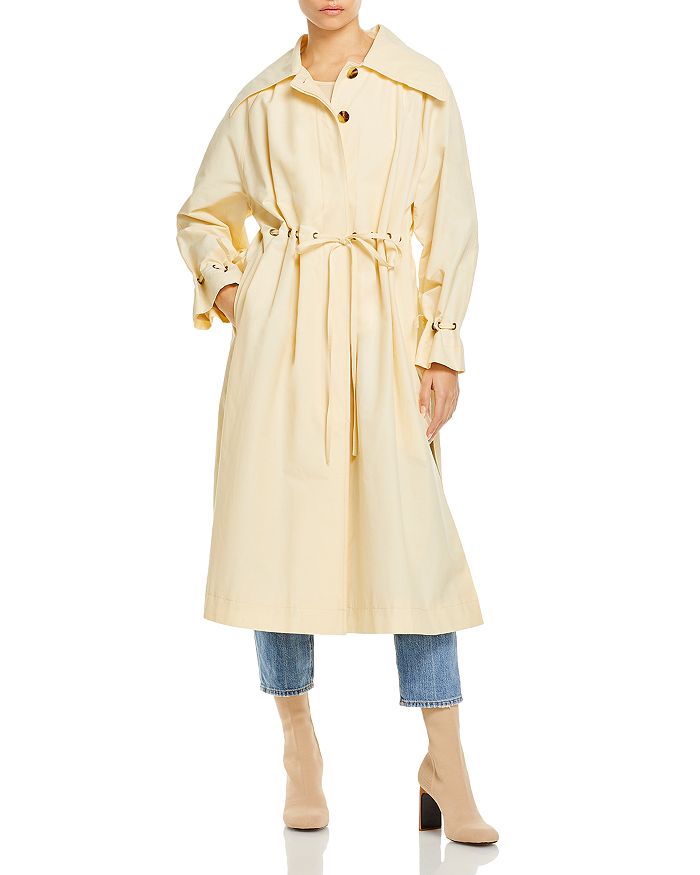 Rebecca Taylor DRAWSTRING FAILLE TRENCH COAT