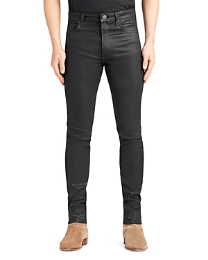Shop Monfrere Greyson Coated Skinny Fit Jeans In Coated Noir