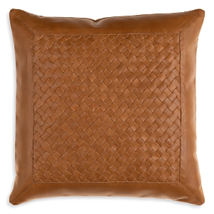 Surya Lawdon Leather Decorative Pillow, 18 X 18 In Camel