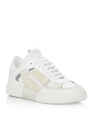Valentino Women's Vl7n Multi Logo Lace Up Low Top Sneakers In White/nude