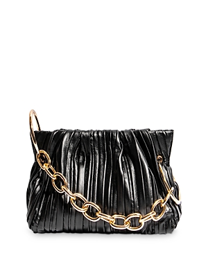 House Of Want Chill Frame Clutch In Black Pleated
