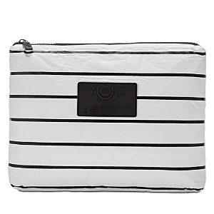 Aloha Collection Pinstripe Mid Pouch In White