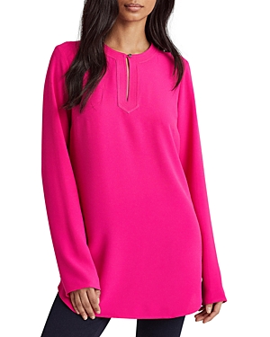 Ralph Lauren Lauren  Tunic Blouse In Nouveau Bright Pink
