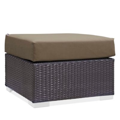 Convene Outdoor Patio Fabric Square Ottoman