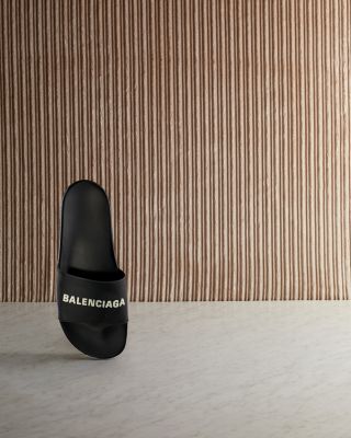 サンダル・ミュール BALENCIAGA Women Sandals 743057WBDK38110 Silver BALENCIAGA Glitter Allover Logo Ankle Strap Round Heel 80mm