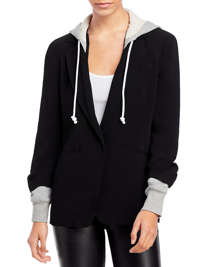 Cinq À Sept Khloe Womens Drawstring Business One-button Blazer In Black/white