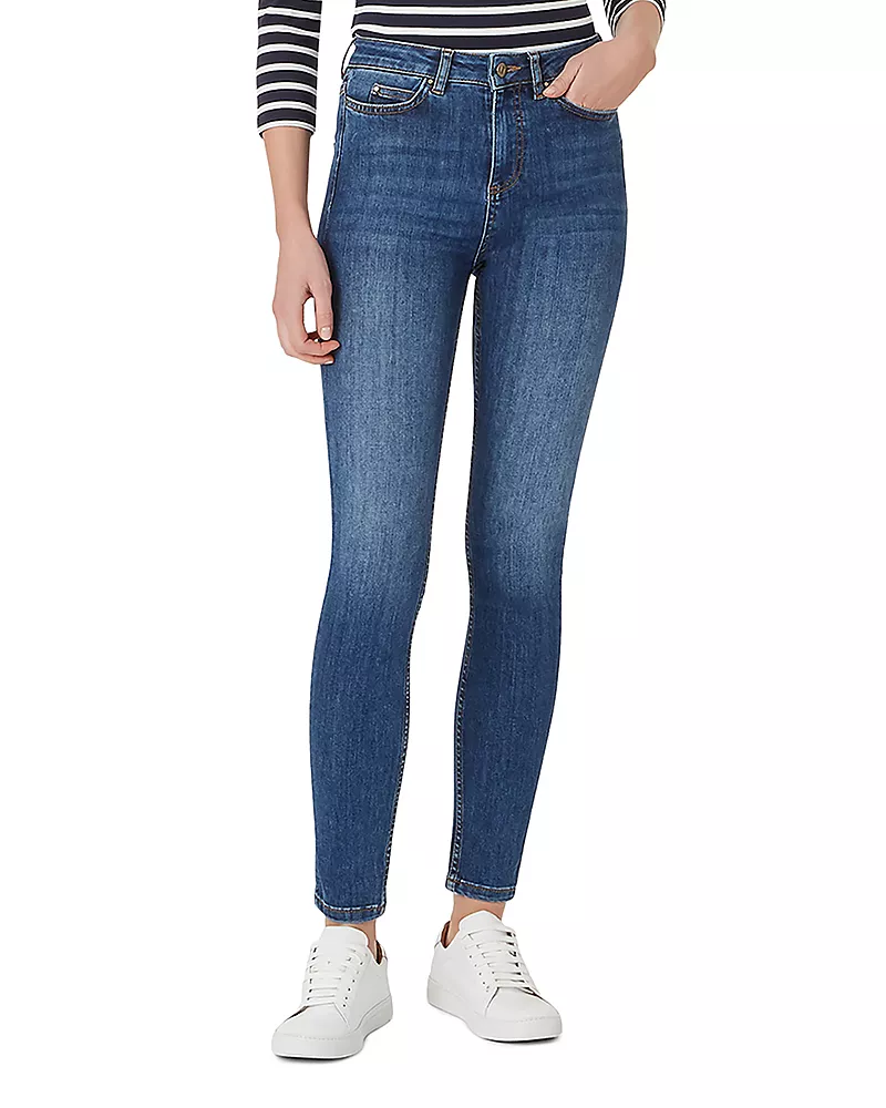 Hobbs London Gia Sculpting Skinny Jeans in Mid Wash