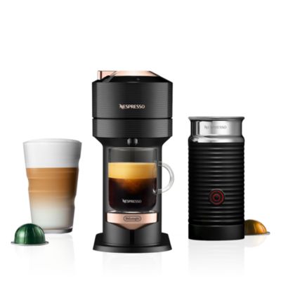 Vertuo Next Premium Coffee and Espresso Maker by DeLonghi with Aeroccino Milk Frother, Black Rose Gold