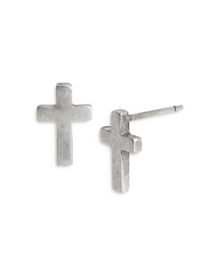 ALLSAINTS - Sterling Silver Cross Stud Earrings