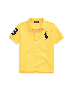 Ralph Lauren Polo  Boys' Heathered Cotton Polo Shirt - Little Kid In Yellow