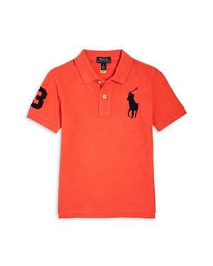 Ralph Lauren Polo  Boys' Heathered Cotton Polo Shirt - Little Kid In Red