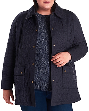 Barbour Plus Summer Beadnell Quilted Coat In Navy