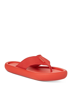 Stella Mccartney Logo-debossed Rubber Flatform Flip Flops In Grena
