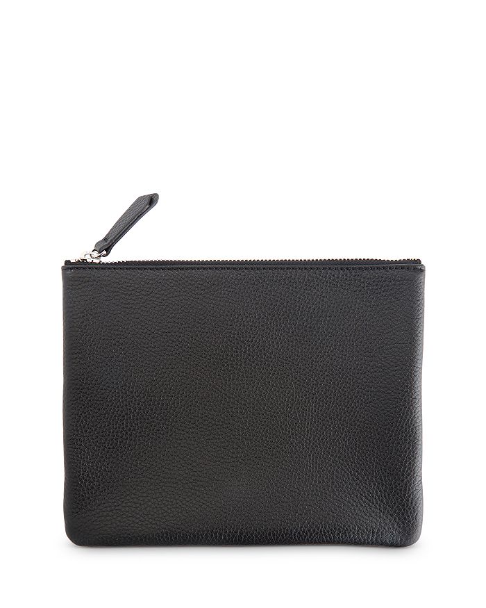 Shop Royce New York Leather Zip Pouch In Black