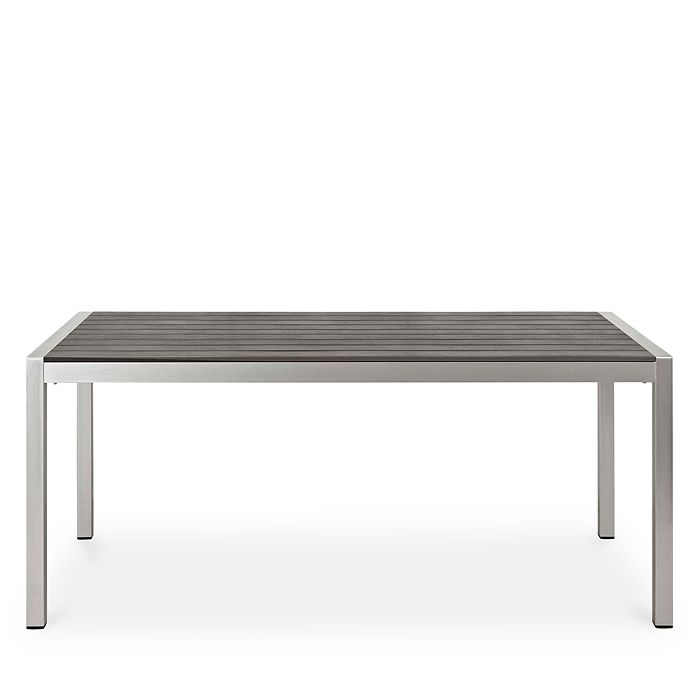 Modway Shore 3 Piece Outdoor Patio Dining Set In Silver Gray