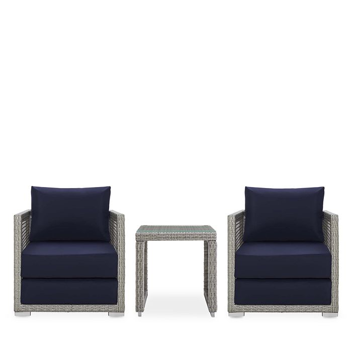 Modway Aura 3 Piece Outdoor Patio Wicker Rattan Set Bloomingdale's