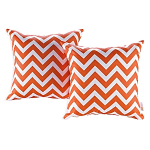 Modway Two-piece Outdoor Patio Pillow Set In Chevron