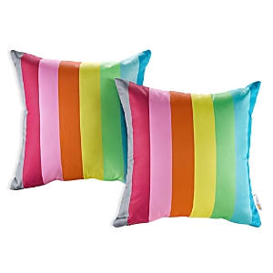 Modway Two-piece Outdoor Patio Pillow Set In Rainbow