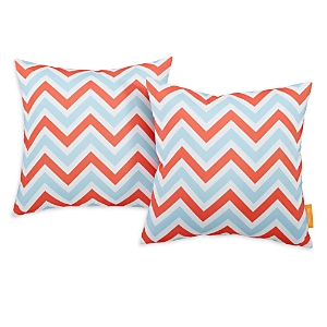Modway Two-piece Outdoor Patio Pillow Set In Zig Zag