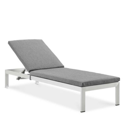 Modway Shore Outdoor Patio Aluminum & Rattan Chaise with Cushions