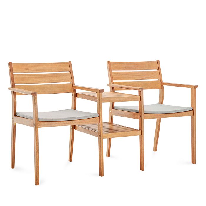 Modway Viewscape Outdoor Patio Ash Wood Jack and Jill Chair Set Bloomingdale's