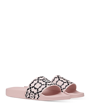 Ferragamo Groove Gancini Pool Slide Sandals In Nero/nylun
