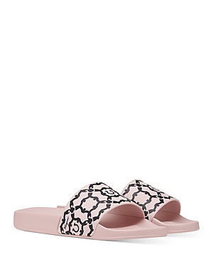 FERRAGAMO WOMEN'S LOGO PRINT SLIDE SANDALS,0744395