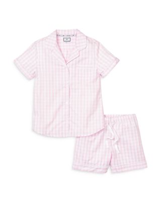 Gingham Cotton Pajama Shorts Set