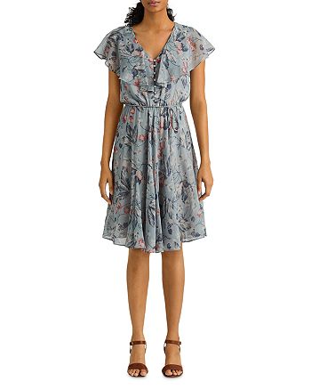 Ralph Lauren Floral Crinkled Georgette Dress | Bloomingdale's