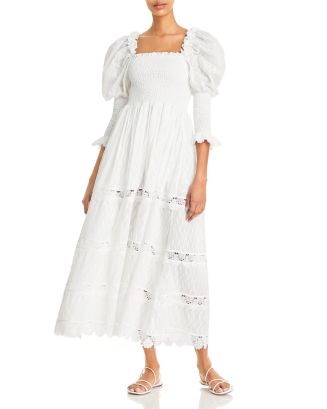 Waimari Bianche Embroidered Smocked Dress | Bloomingdale's