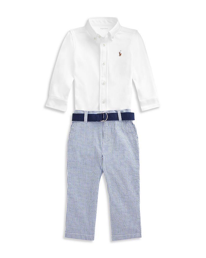 Ralph Lauren Boys Shirt and Seersucker Pants Set Baby
