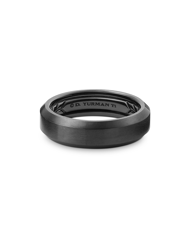 David Yurman Men's Black Titanium Beveled Band Ring