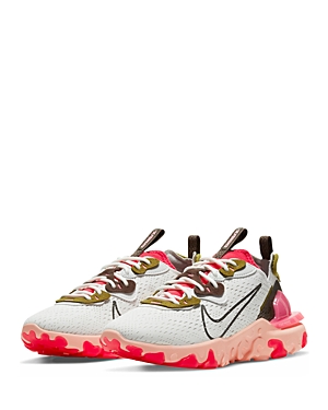 Nike Women's React Vision Low Top Running Sneakers In White/peach