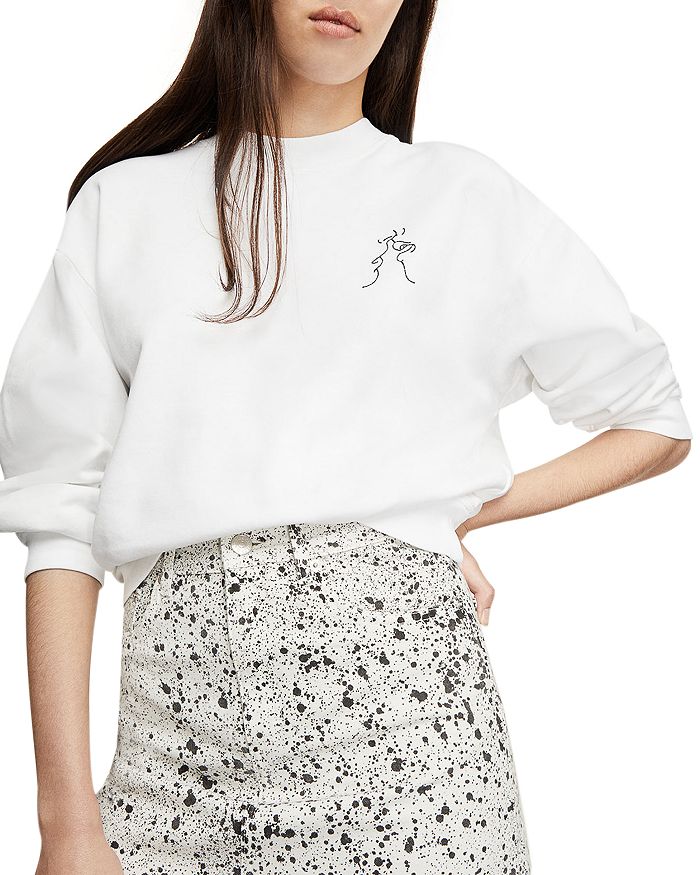 The Kooples Kissing Lips Graphic Sweatshirt Bloomingdale's