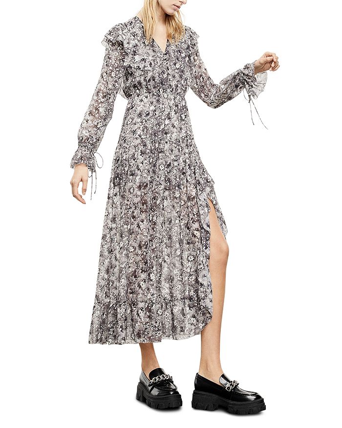 THE KOOPLES FLUTTER FLORAL DRESS,FROB22152K