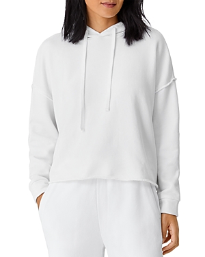 EILEEN FISHER CROPPED BOXY COTTON HOODIE,S1AEB-T5675M